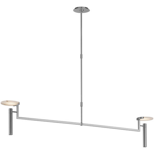 Kelly Wearstler Melange LED 60 inch Polished Nickel Floating Disc Linear Chandelier Ceiling Light, Extra Large