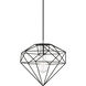 Knox 1 Light 11 inch Shiny Black with Polished Chrome Accents Pendant Ceiling Light