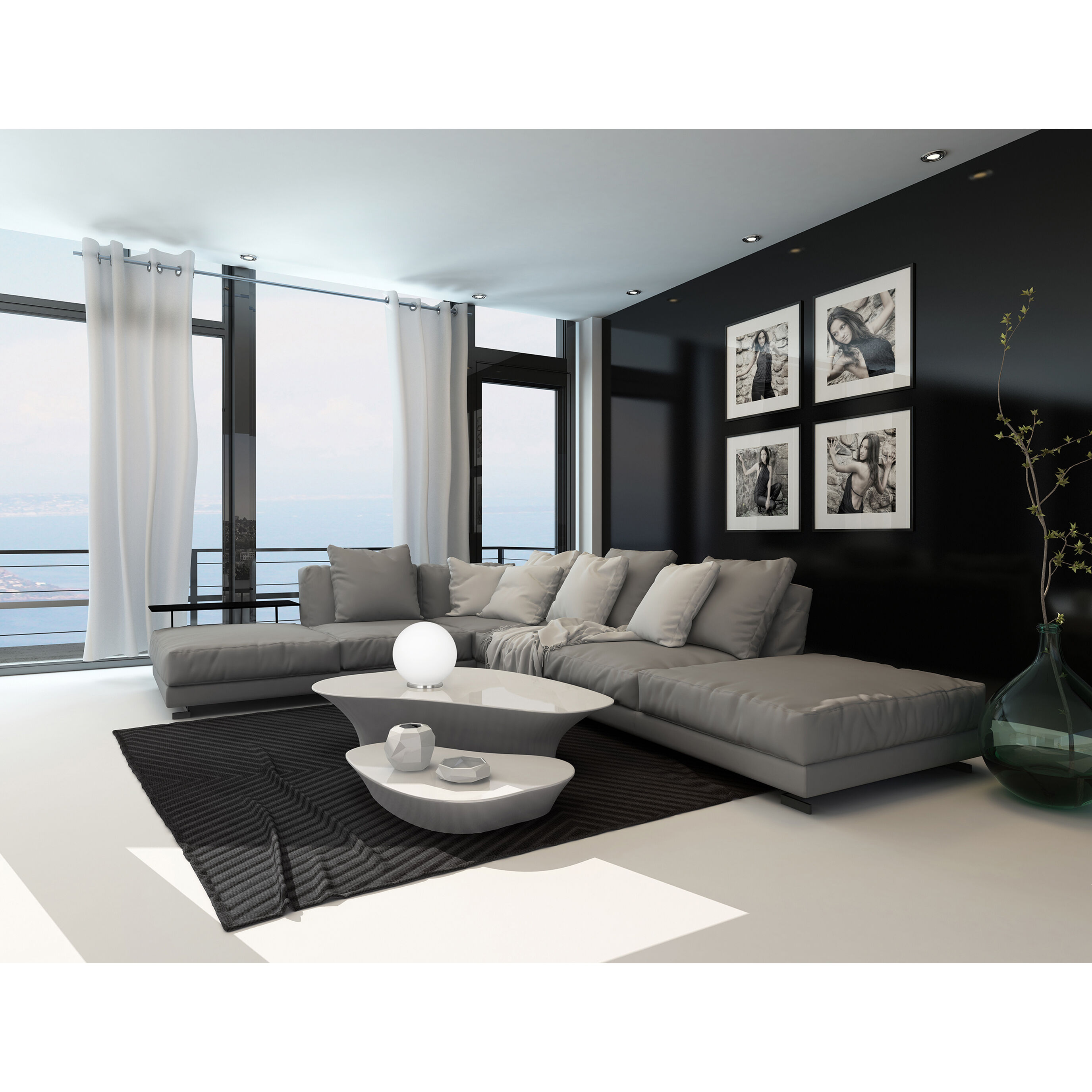 Rondo 8.25 inch 60 watt Silver Table Lamp Portable Light