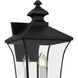 Farley 3 Light 25.25 inch Matte Black Outdoor Wall Lantern