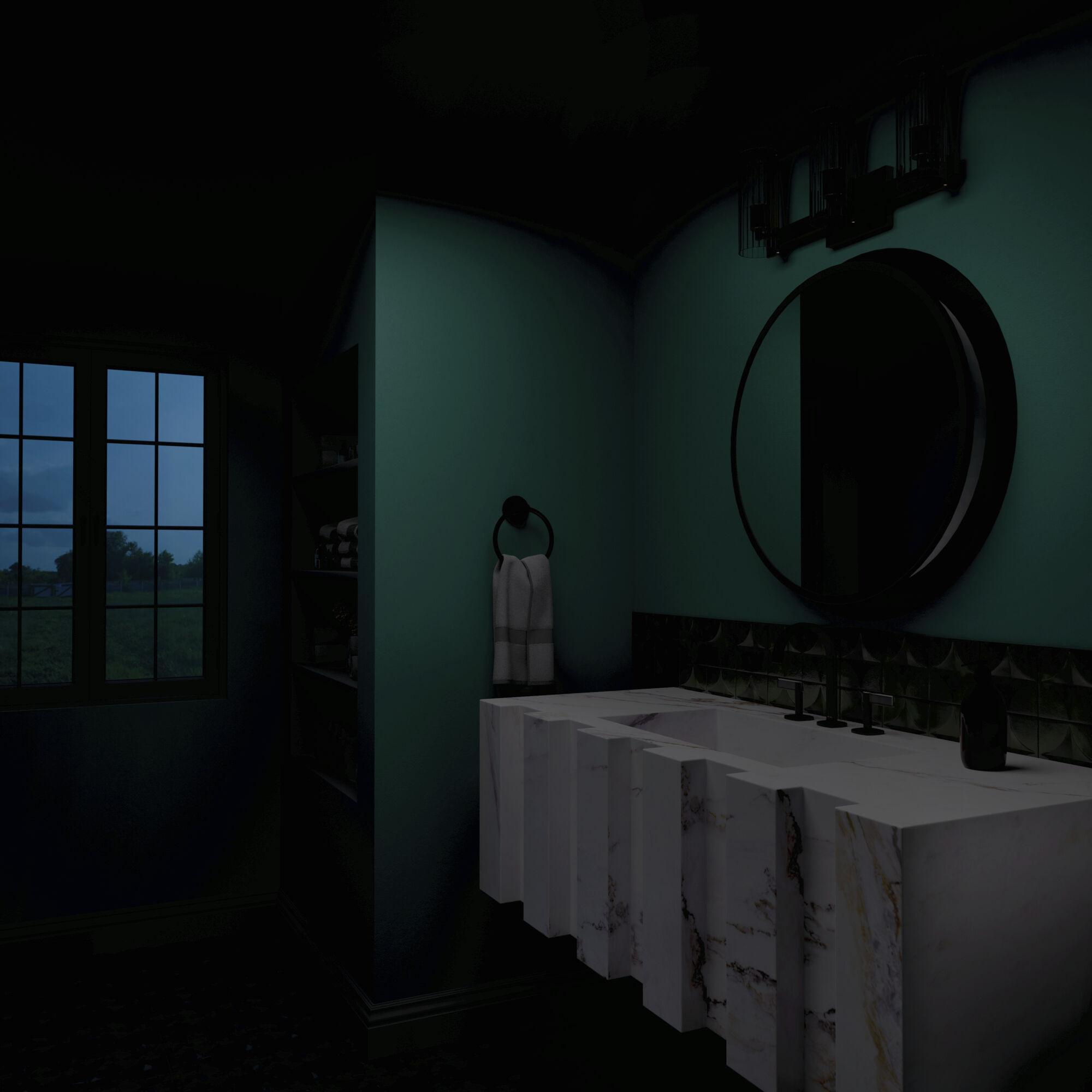 Jemsa 3 Light 22.75 inch Champagne Bronze Bath Bracket Wall Light, 3 Arm