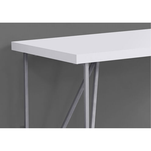 Exeter 47 X 22 inch White and Silver Computer Desk