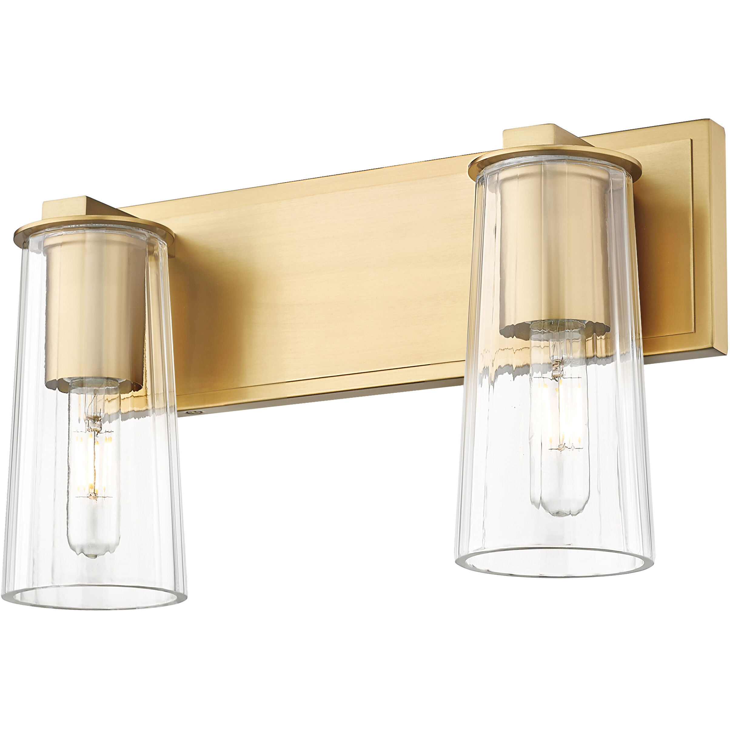 Titus 2 Light 16 inch Modern Gold Bath Vanity Light Wall Light