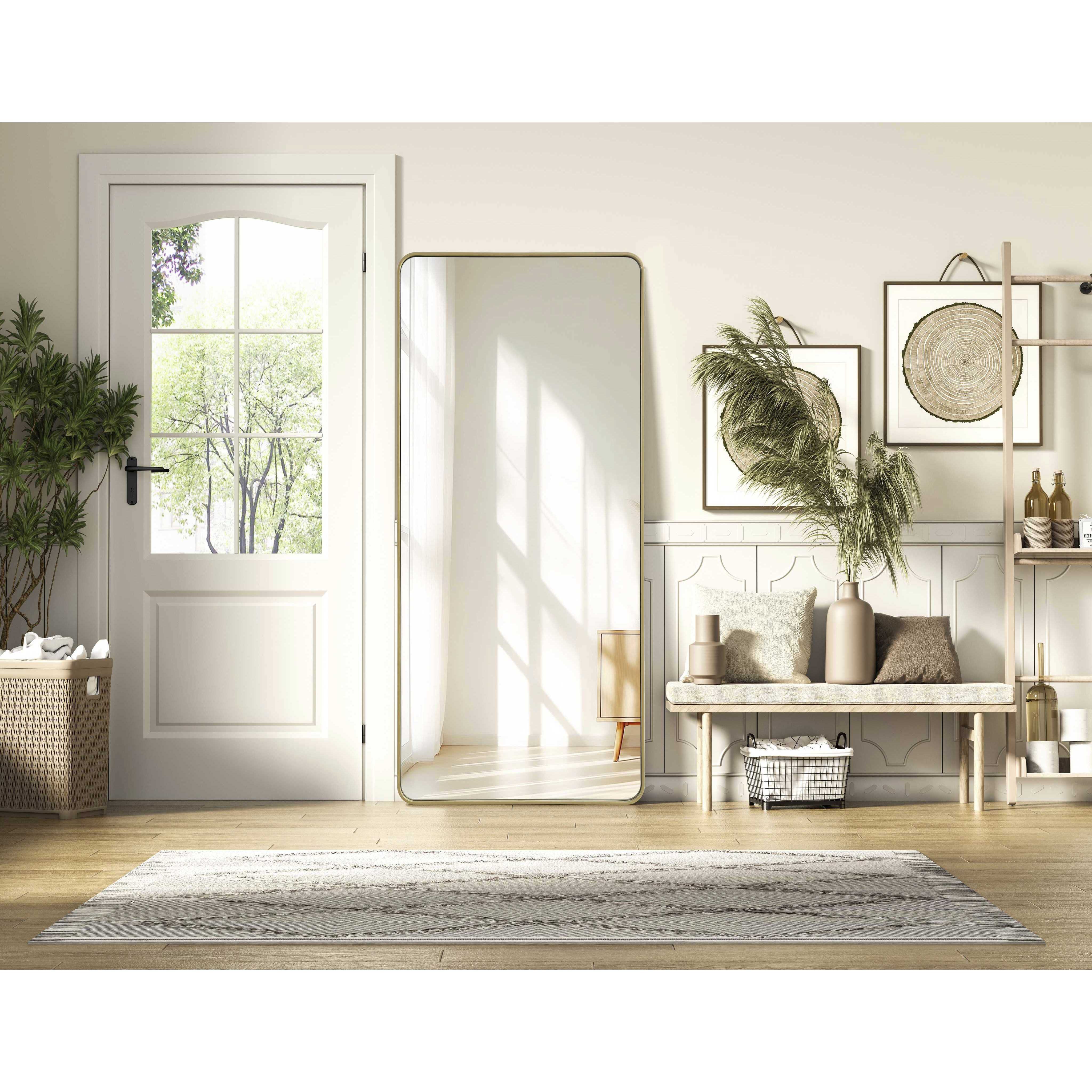 Remy 72 X 32 inch Brass Mirror