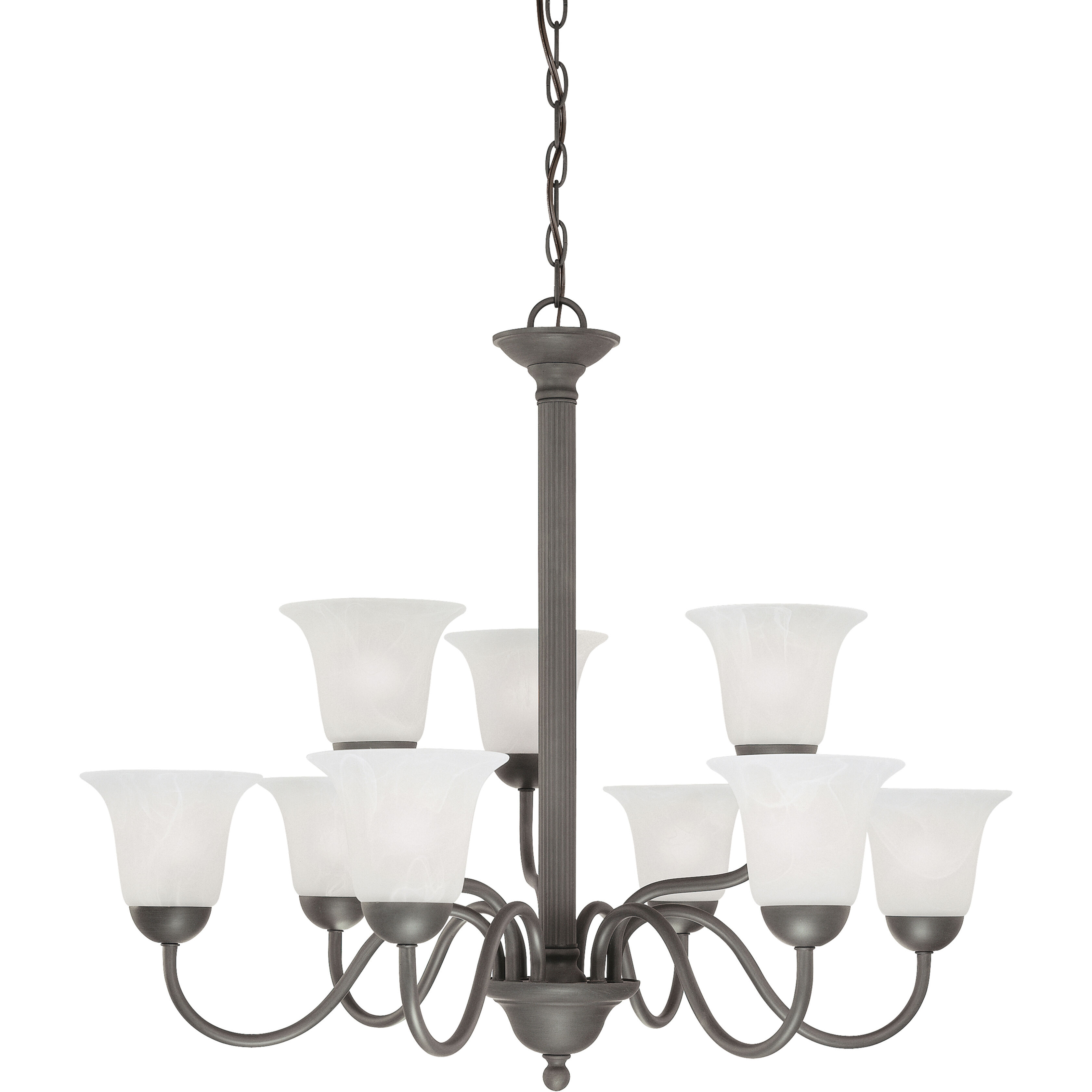 Riva 9 Light 32 inch Painted Bronze Chandelier Ceiling Light