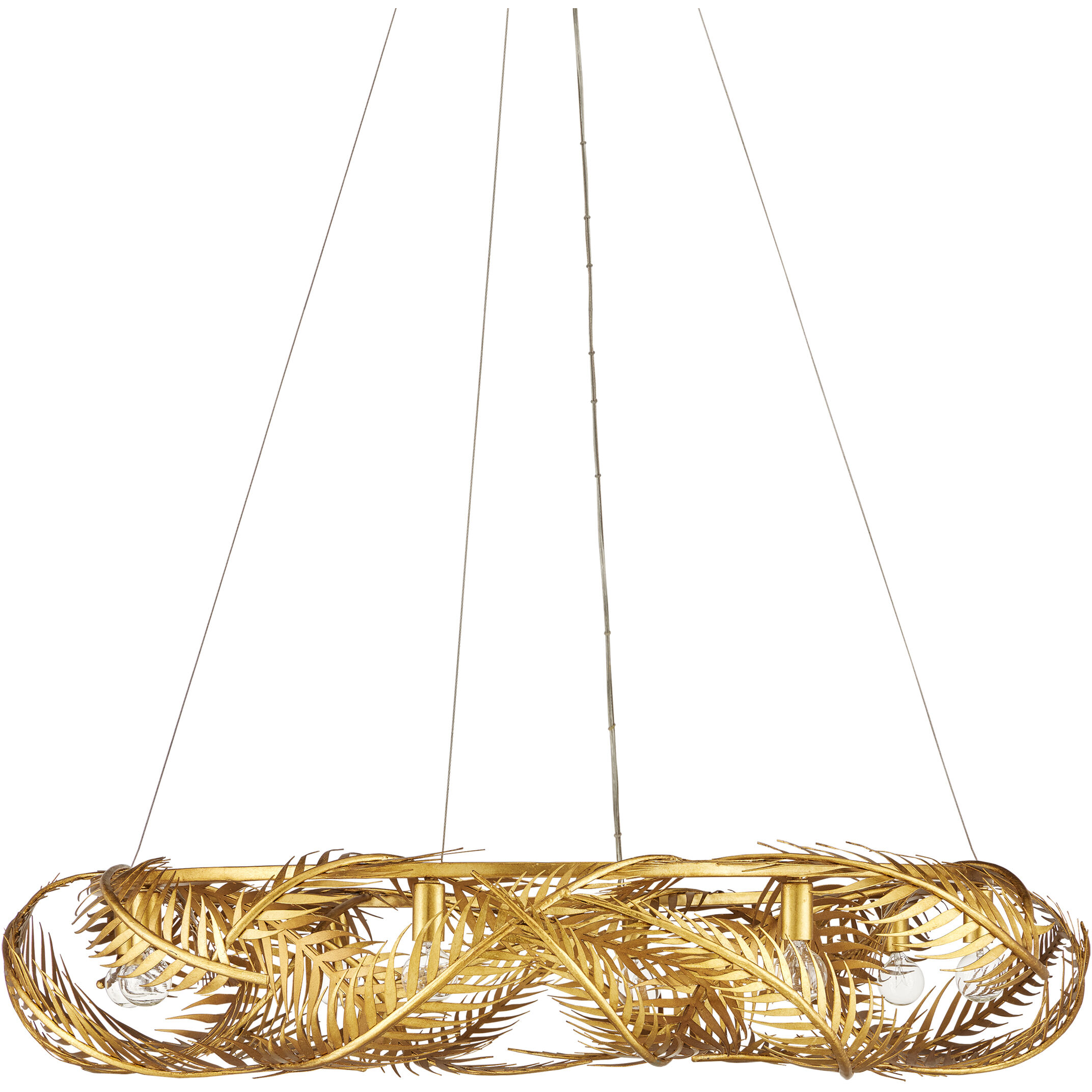 Queenbee Palm 8 Light 42 inch Contemporary Gold Leaf/Painted Contemporary Gold Chandelier Ceiling Light