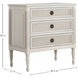Caroline 30.5 X 30 inch Cerused White and Painted Burlap with Antique Bronze Nightstand