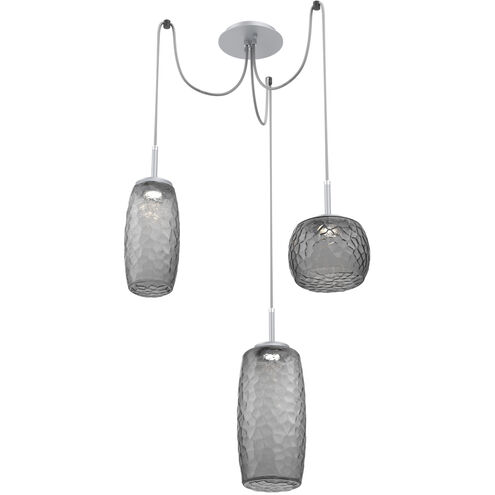 Vessel LED 15.2 inch Classic Silver Swag Multi-Pendant Ceiling Light in 3000K LED, Smoke