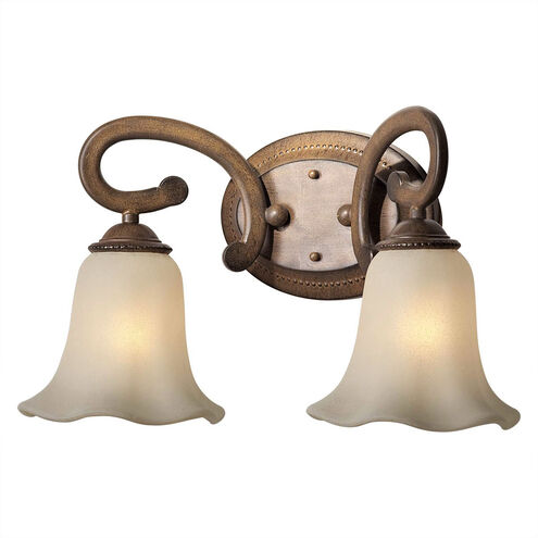 Signature 2 Light 17 inch Rustic Sienna Vanity Light Wall Light