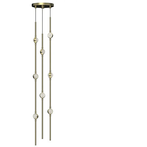 Constellation LED 6 inch Satin Brass Chandelier Ceiling Light in 2700K, Clear, Standard Suspension