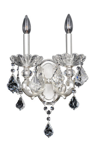 Praetorius 2 Light 11 inch Two-Tone Silver Wall Bracket Wall Light in Firenze Clear