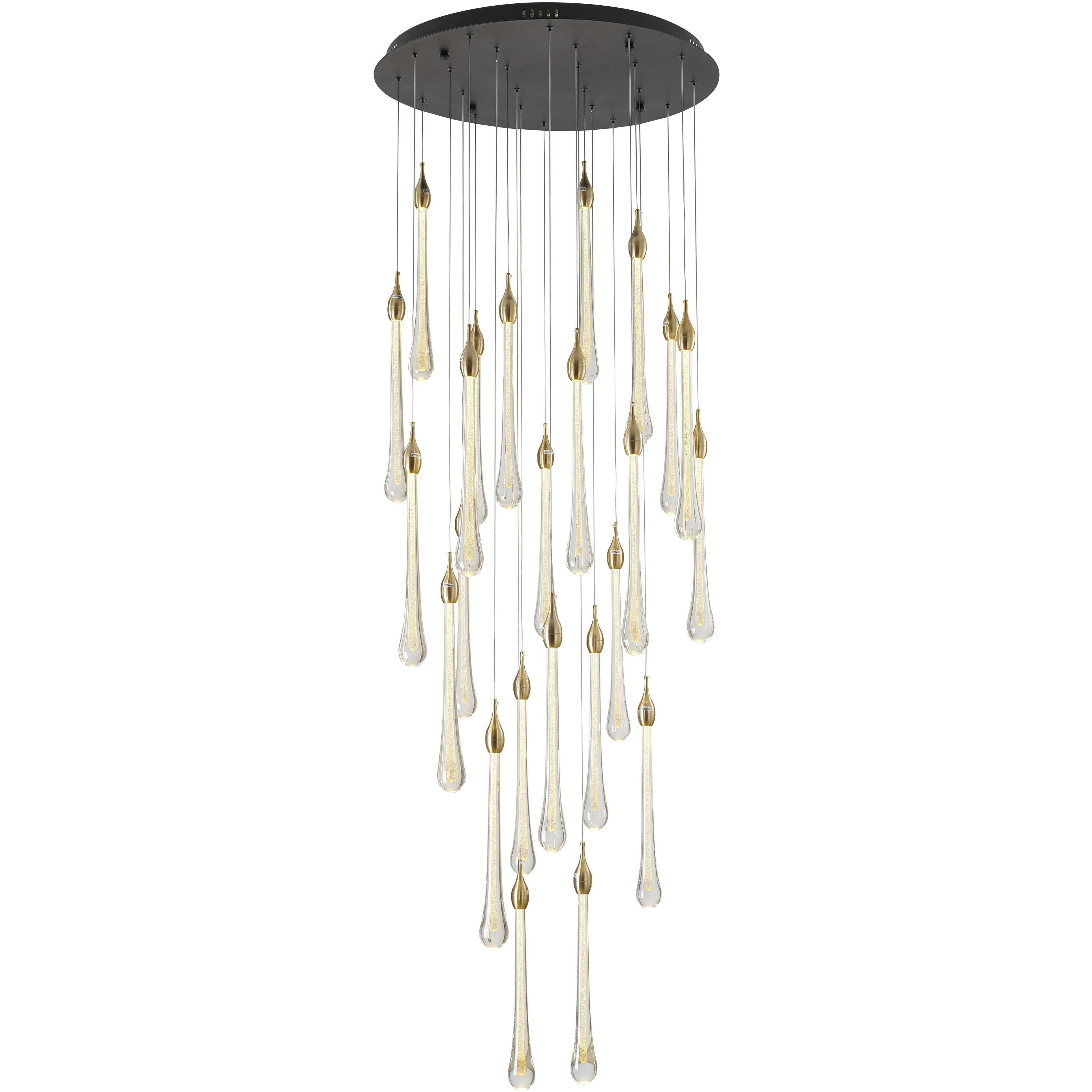 Canada LED 28 inch Gold and Charcoal Black Chandelier Ceiling Light