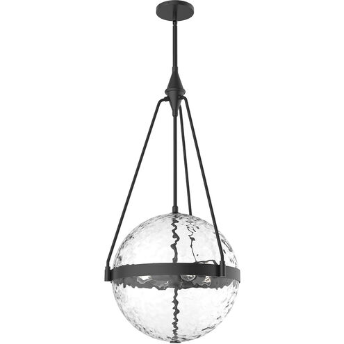 Alora Mood Harmony 4 Light 17.5 inch Matte Black Pendant Ceiling Light in Clear Water Glass