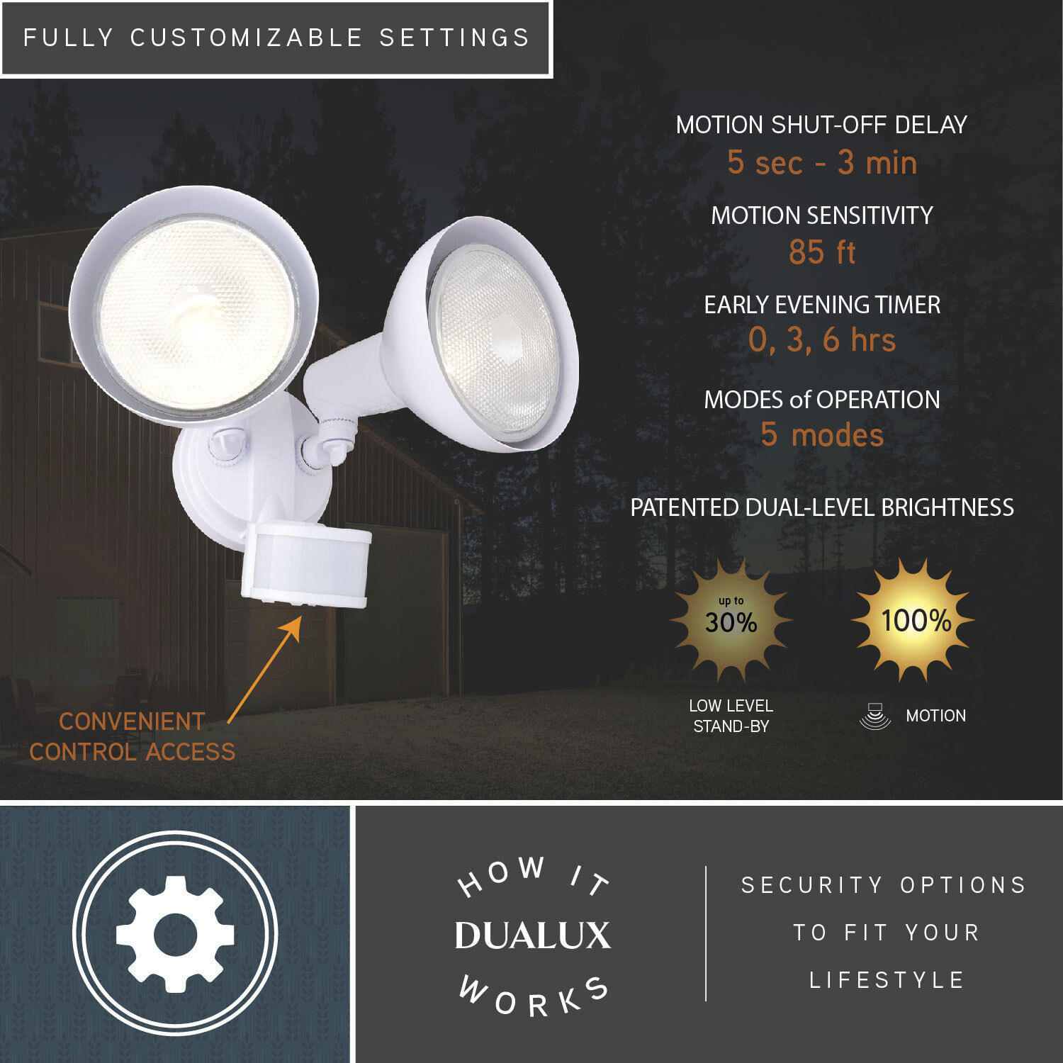 Outdoor Security LED 8 inch White Outdoor Security