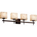 Alabaster Rocks Vanity Light Wall Light in Dark Bronze, Round Flared, Incandescent