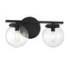 Mid-Century Modern 2 Light 16 inch Matte Black Bathroom Vanity Light Wall Light