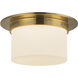 Mineral 2 Light 11.13 inch Patina Brass and Opal Glass Flush Mount Ceiling Light in Opal Glass Shade