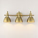 Dusk 3 Light 24 inch Satin Brass Bath Vanity Wall Light
