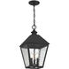 Harrison 3 Light 11 inch Matte Black Outdoor Hanging Lantern