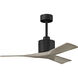 Atlas Nan 42 inch Matte Black with Gray Ash Blades Ceiling Fan