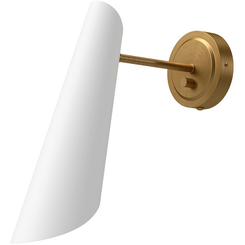 Alora Mood Gabriel 1 Light 4.38 inch Aged Gold and White Bath Vanity Light Wall Light