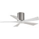 Atlas Irene-5H 42 inch Brushed Pewter with Matte White Blades Ceiling Fan, Flush Mounted
