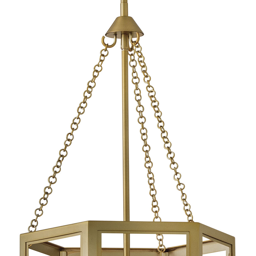 Veleta 3 Light 15 inch Lacquered Brass Pendant Ceiling Light