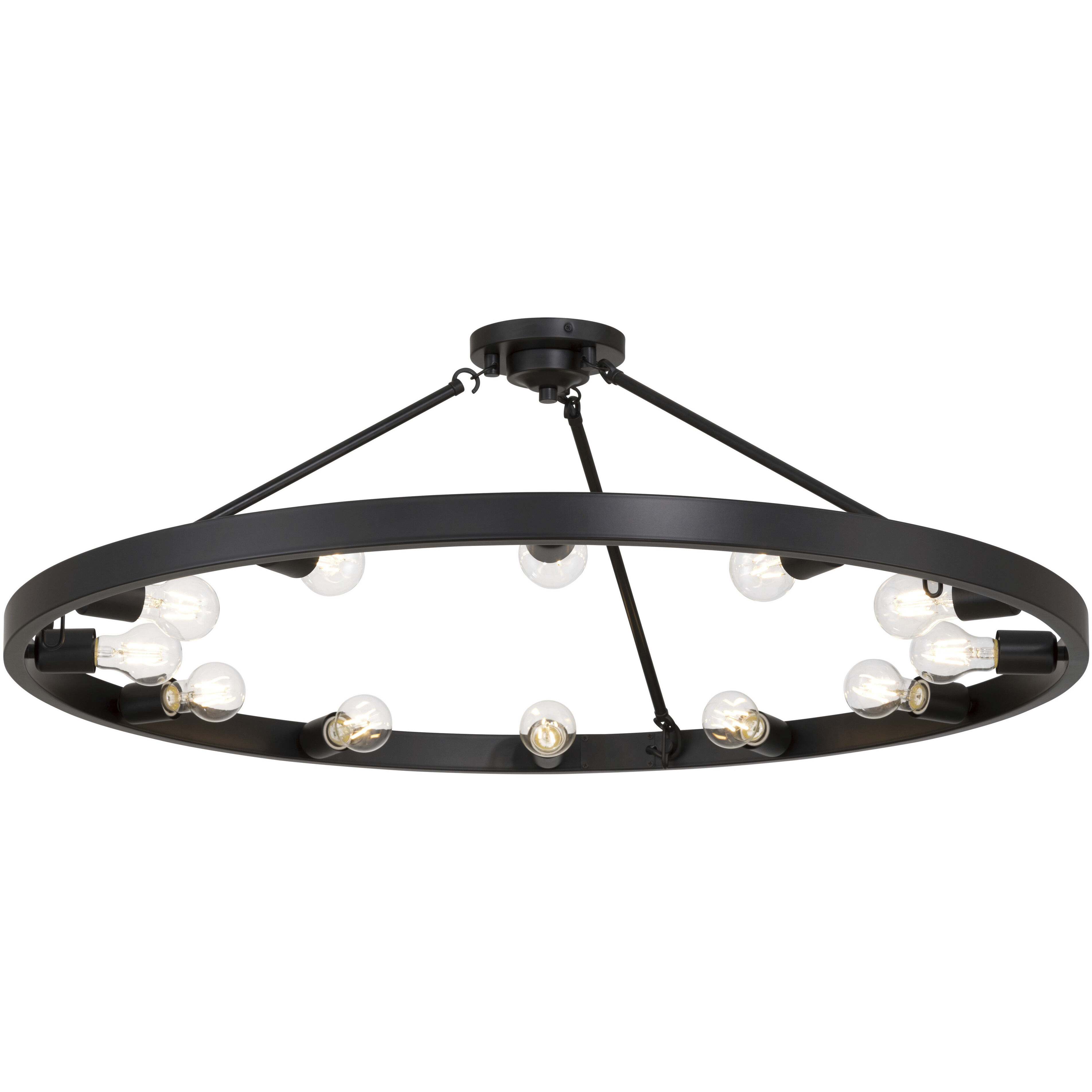 Castile 12 Light 40 inch Matte Black Semi-Flush Mount Ceiling Light