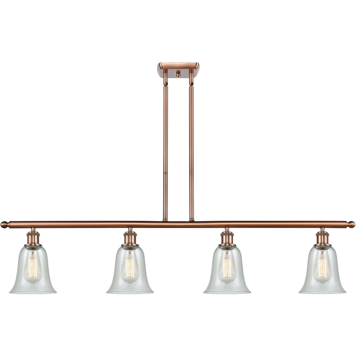 Ballston Hanover LED 48 inch Antique Copper Island Light Ceiling Light in Fishnet Glass, Ballston