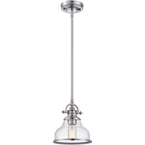 Grant 1 Light 8 inch Brushed Nickel Mini Pendant Ceiling Light