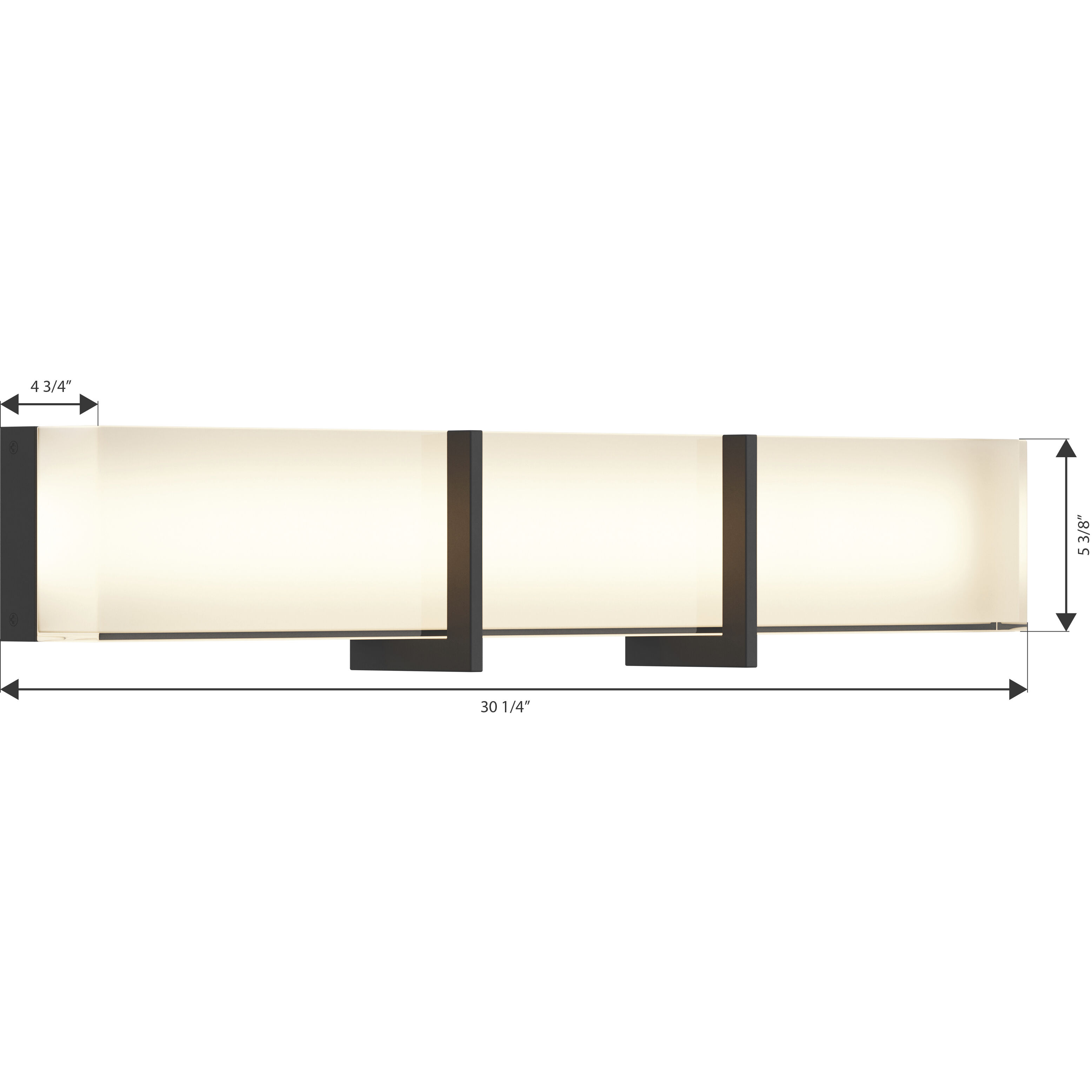 High Rise LED 30.25 inch Dark Matte Black Bath Bar Wall Light