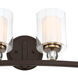 Studio 5 4 Light 33 inch Painted Bronze/Natural Brush Bath Light Wall Light