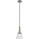 Franklin Restoration Cone 1 Light 6 inch Brushed Satin Nickel Mini Pendant Ceiling Light in Incandescent, Seedy, Franklin Restoration