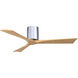 Atlas Irene-3H 52 inch Polished Chrome with Light Maple Tone Blades Flush Mount Paddle Fan