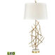 Parry 35.5 inch 9.00 watt Gold with White Table Lamp Portable Light