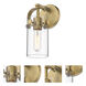 Pilaster 1 Light 5 inch Brushed Brass Sconce Wall Light