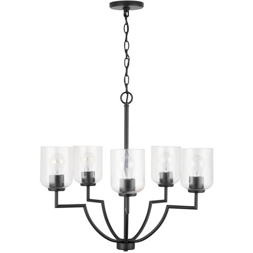 Carter 5 Light 26 inch Matte Black Chandelier Ceiling Light