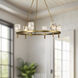 Lucian 6 Light 31.5 inch Vintage Brass/Alabaster Chandelier Ceiling Light in Alabaster Shade