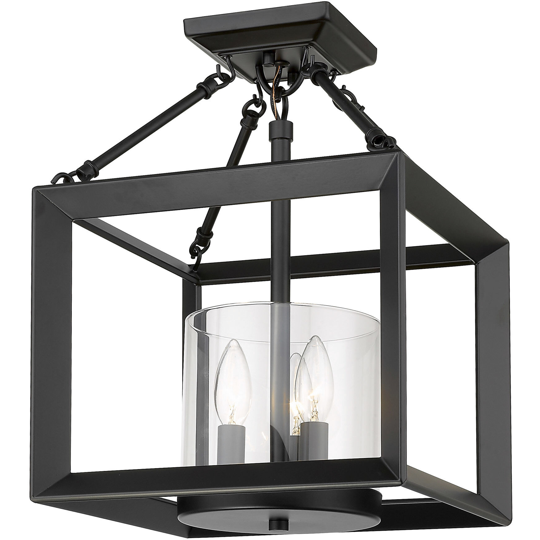 Smyth 11.75 inch 60.00 watt Matte Black Chandelier Ceiling Light in Clear Glass, Mini