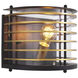 Logan 1 Light 7.87 inch Black and Antique Brass and Clear Glass Outdoor Wall Lamp