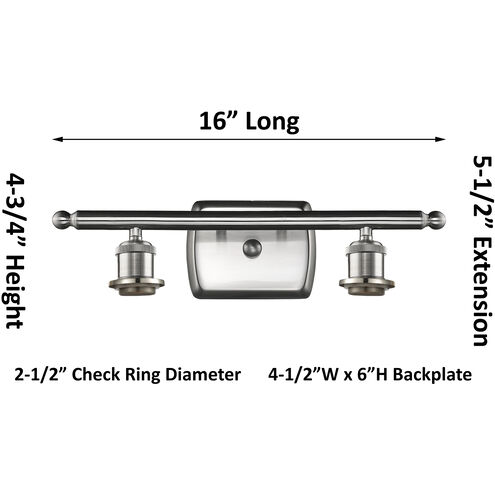 Ballston Ellery LED 16 inch Brushed Brass Bath Vanity Light Wall Light in Clear Glass, Ballston
