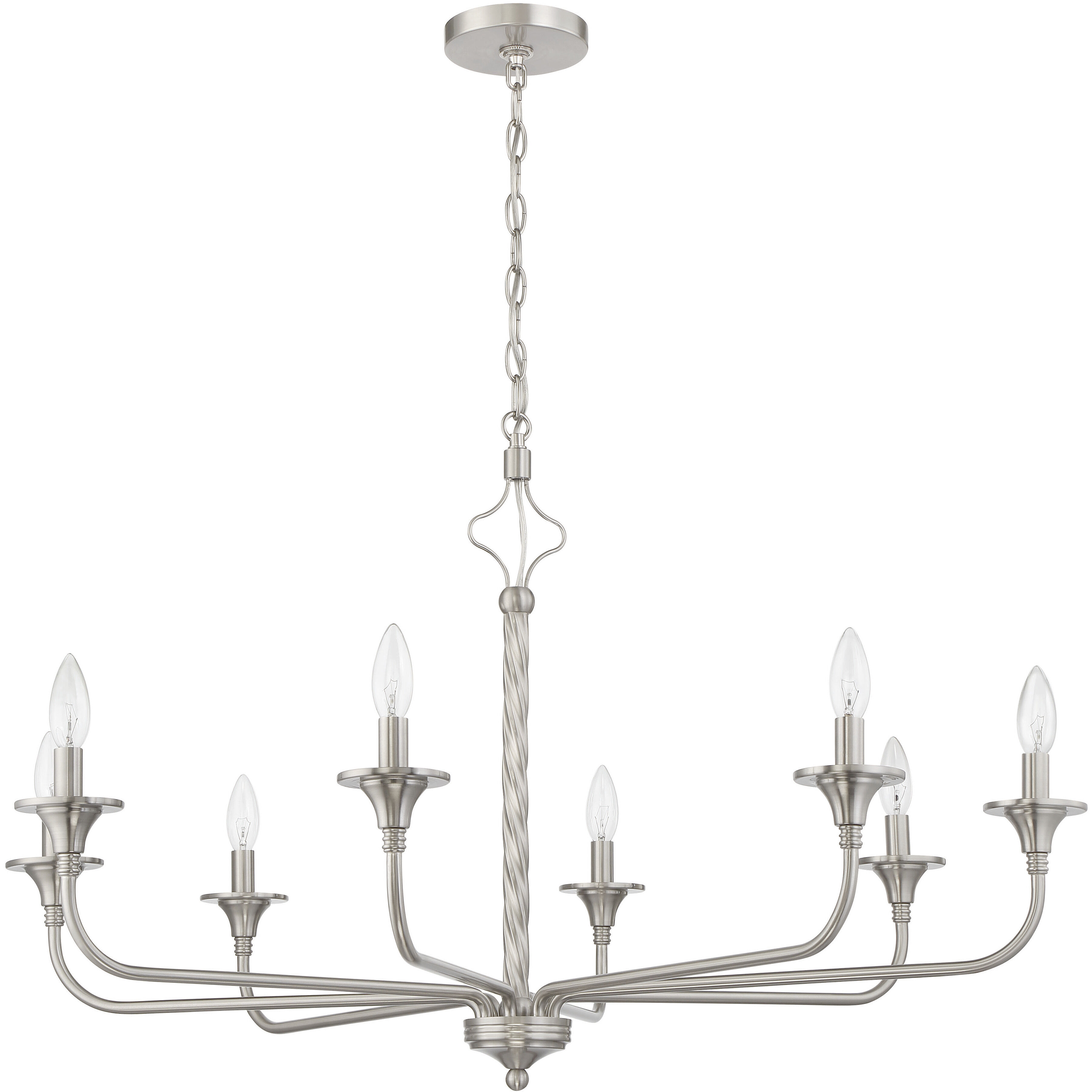 Jolenne 8 Light 38 inch Brushed Polished Nickel Chandelier Ceiling Light