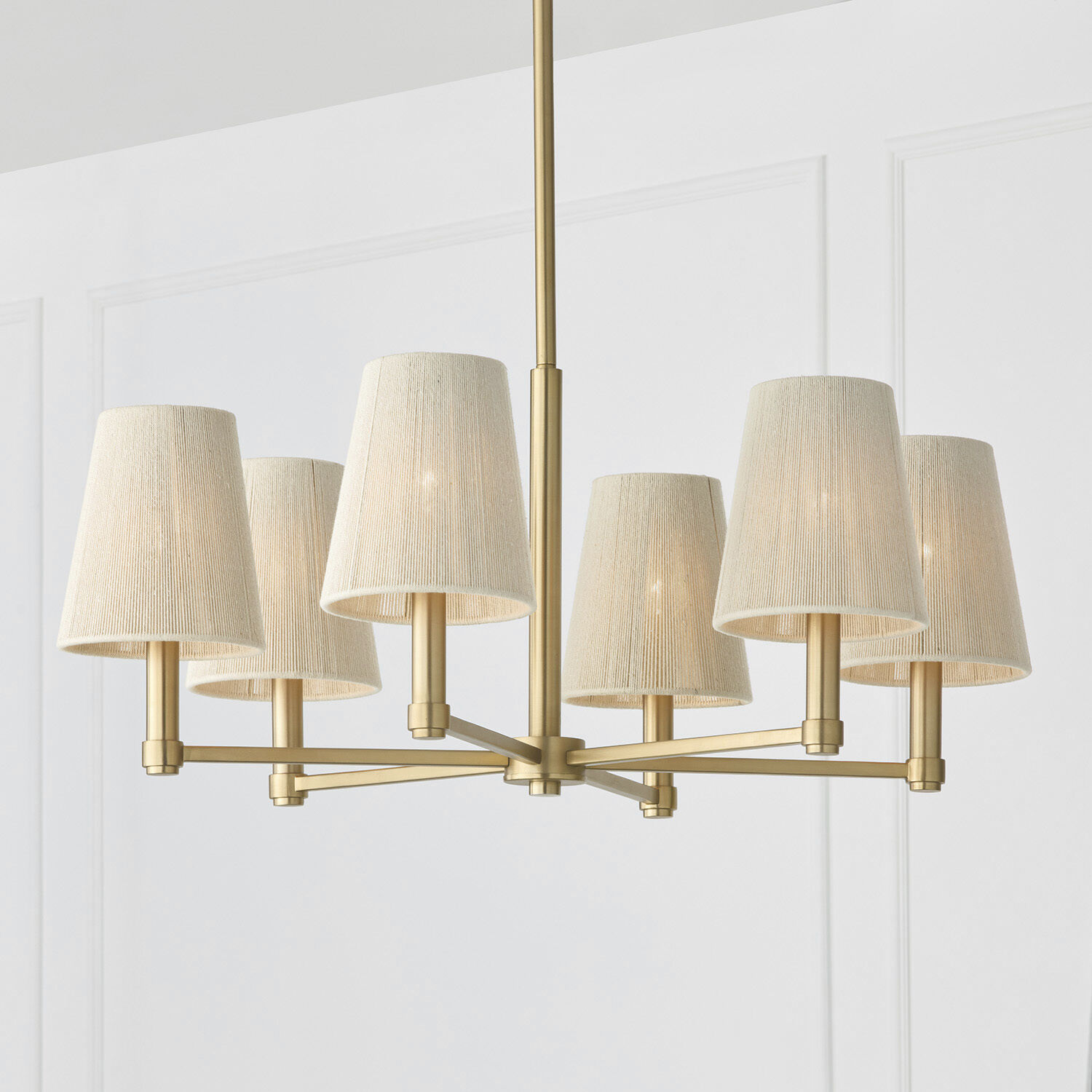 Mira 6 Light 30 inch Matte Brass Chandelier Ceiling Light