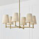 Mira 6 Light 30 inch Matte Brass Chandelier Ceiling Light