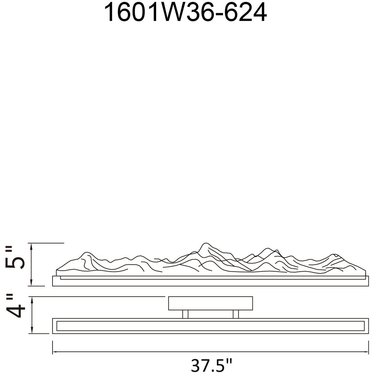 Himalayas LED 36 inch Brass Vanity Light Wall Light