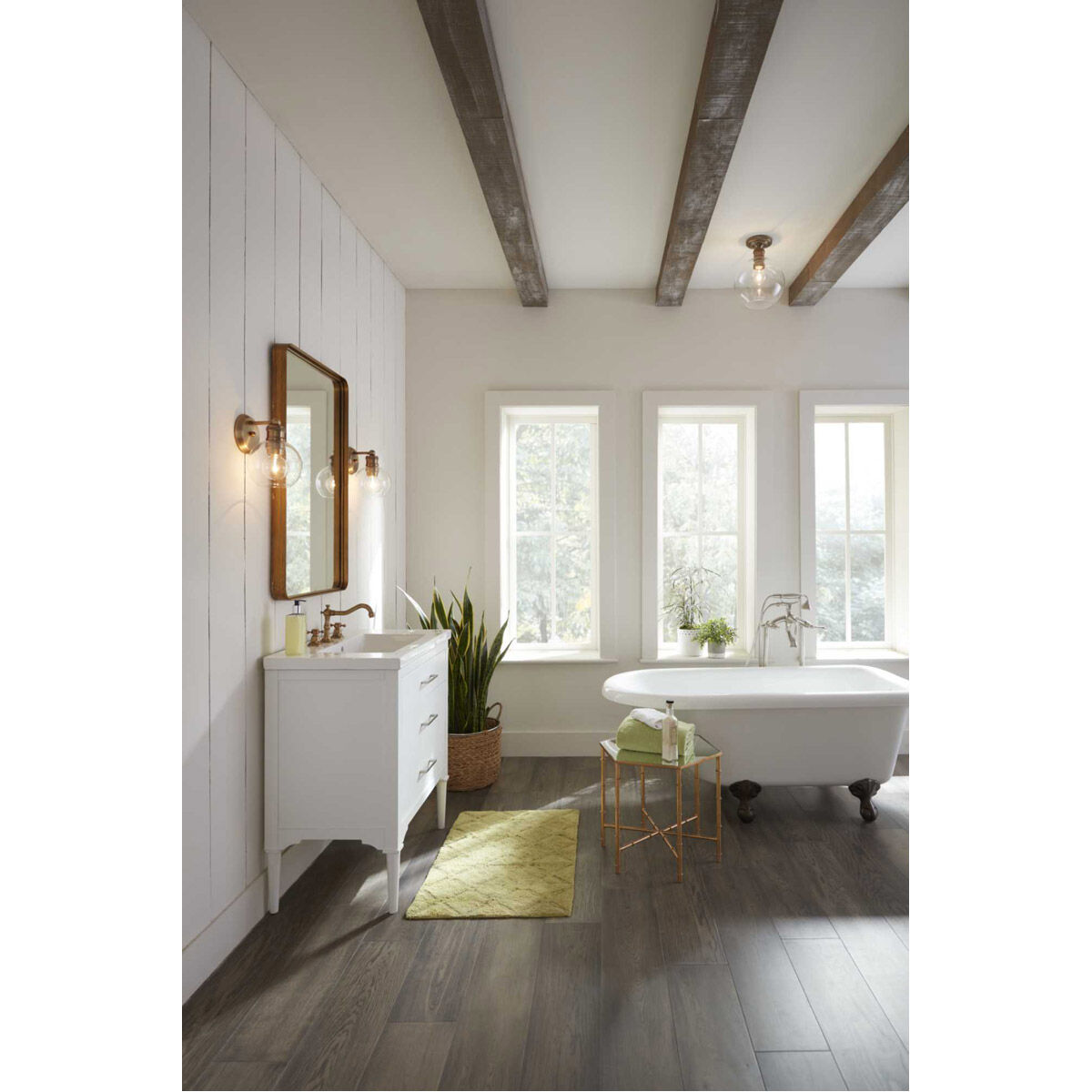 Hansford 1 Light 10 inch Vintage Brass Flush Mount Ceiling Light