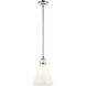 Laria 1 Light Polished Nickel Pendant Ceiling Light in Opal