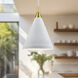 Dorothy Pendant Ceiling Light in White with Gold Detail