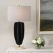 Kure 30.25 inch 150.00 watt Matte Black and Travertine with Brass Table Lamp Portable Light