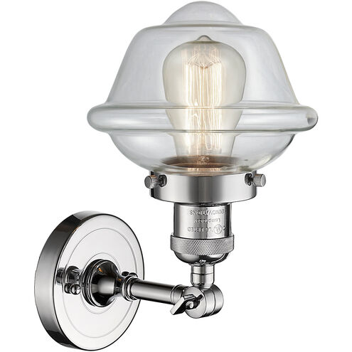Franklin Restoration Small Oxford 1 Light 8 inch Polished Chrome Sconce Wall Light in Clear Glass, Franklin Restoration
